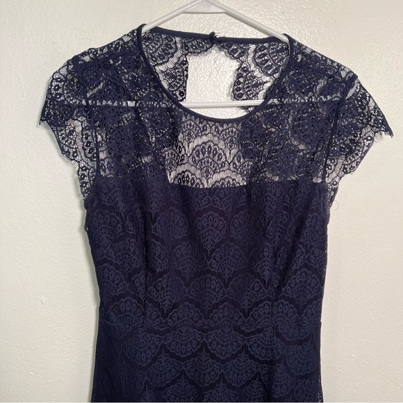 Kensie Fit & Flare Dress Navy Blue Lace 8 - Picture 4 of 15